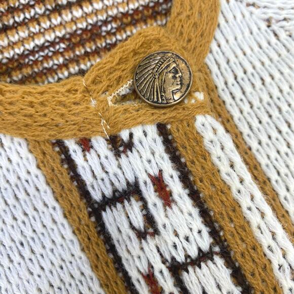 Vintage 70s Sturbridge Aztec Poncho Sweater Womens L Boho Hippie Heritage Retro - Picture 3 of 11